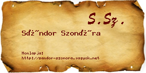 Sándor Szonóra névjegykártya